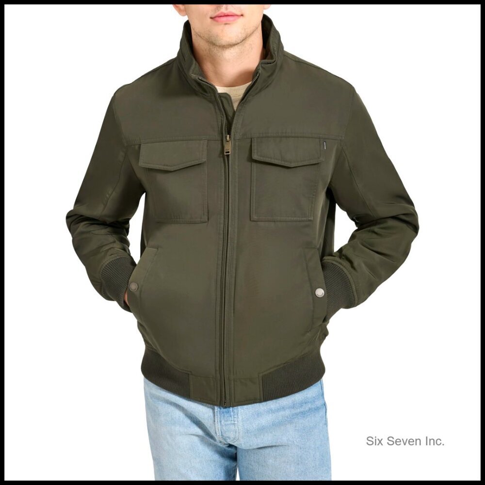 Quilted Lined Flight Bomber Jacket Classic Retro Windbreaker Water Resistant